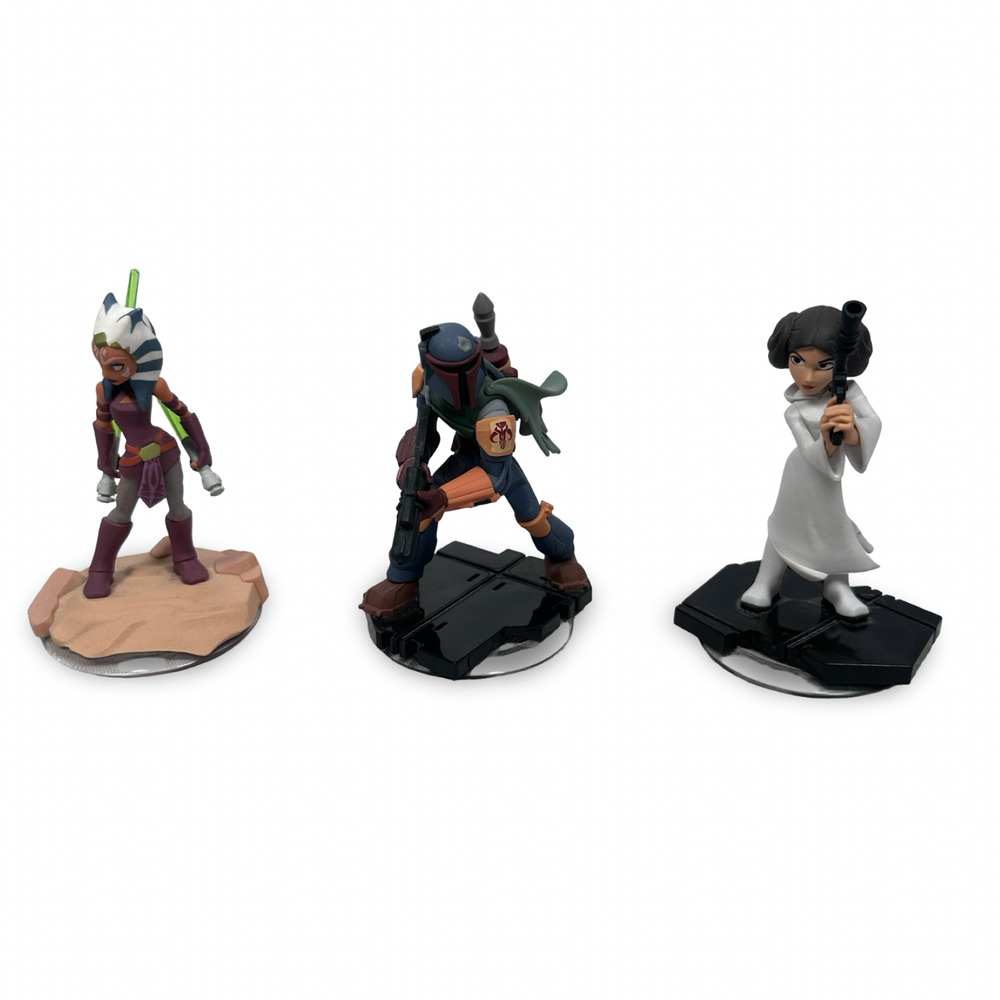 Disney Infinity 3.0 Star Wars Princess Leia Ahsoka Tano & Boba Fett Figure Lot 3
